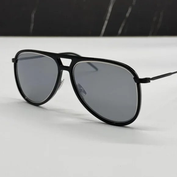 NEW SAINT LAURENT CLASSIC 11 RIM 002 BLACK AVIATOR SUNGLASSES SAINT LAURENT